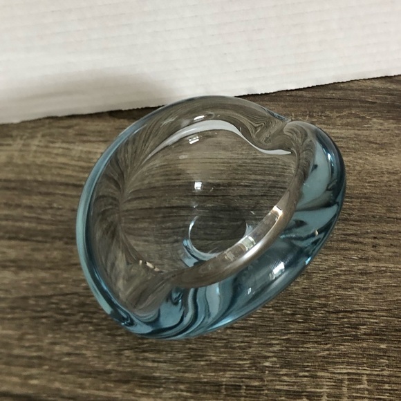 Vtg Holmegaard Blue Glass Ashtray - Picture 2 of 9